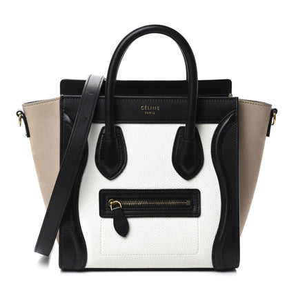 Celine Smooth Drummed Calfskin Nano Tri-Color Luggage White 1 of 10