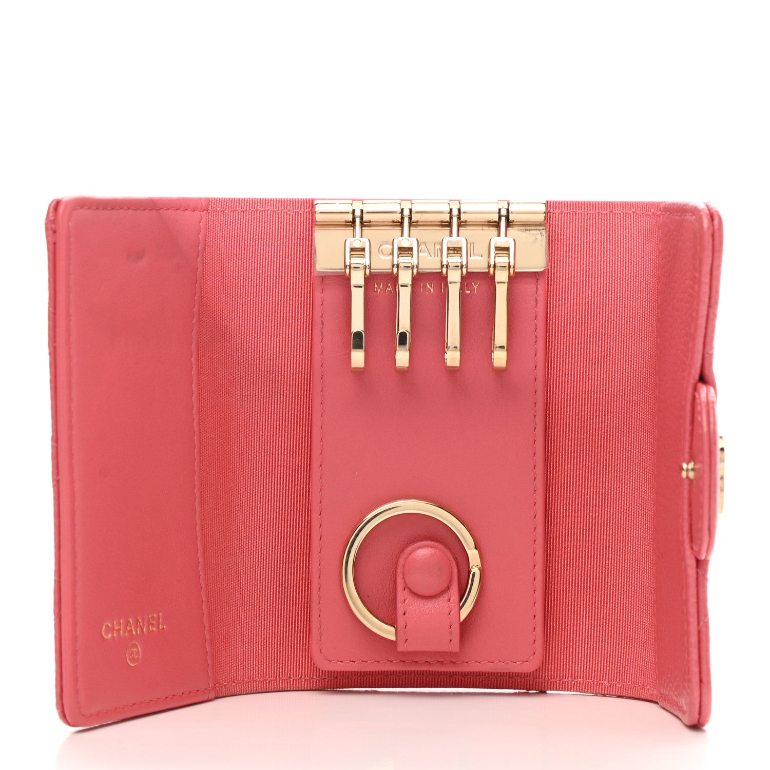 Chanel Caviar Quilted Classic 4 Key Holder Wallet Dark Pink 5 of 11