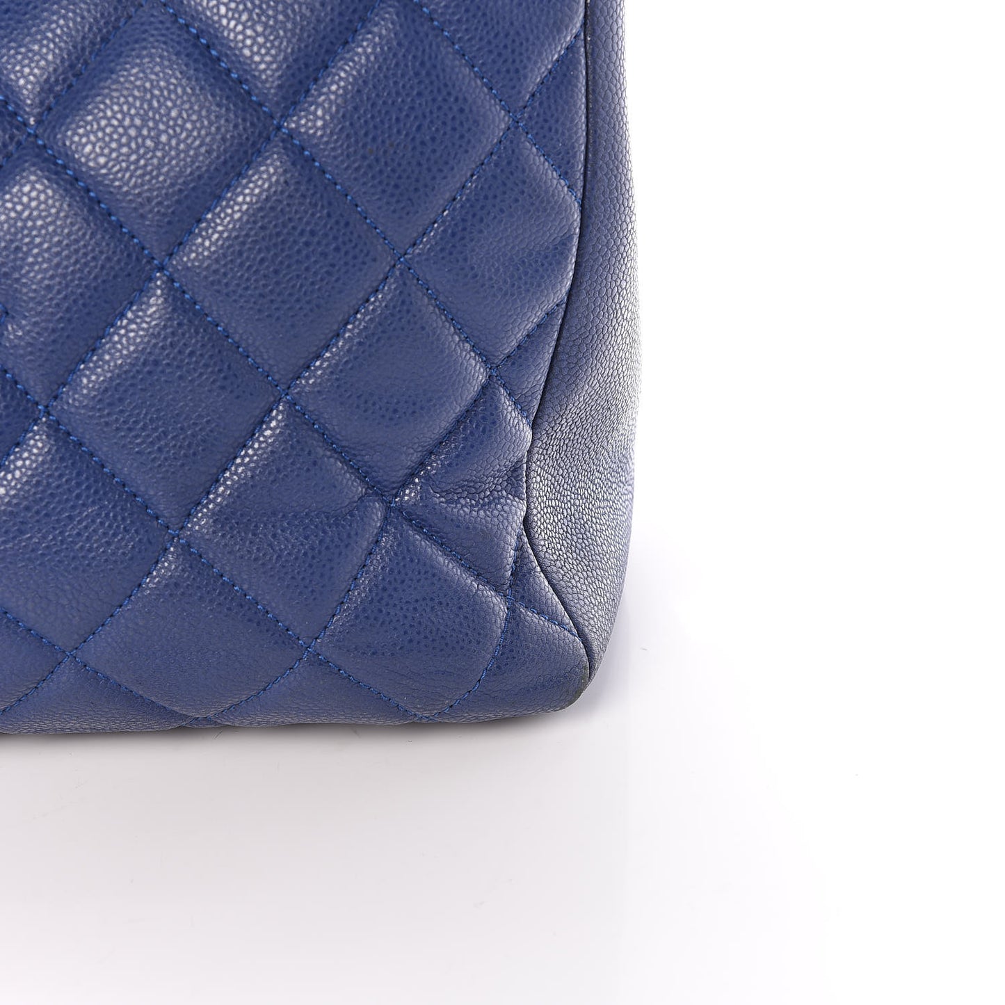 Caviar Quilted XXL Grand Shopping Tote GST Navy Blue