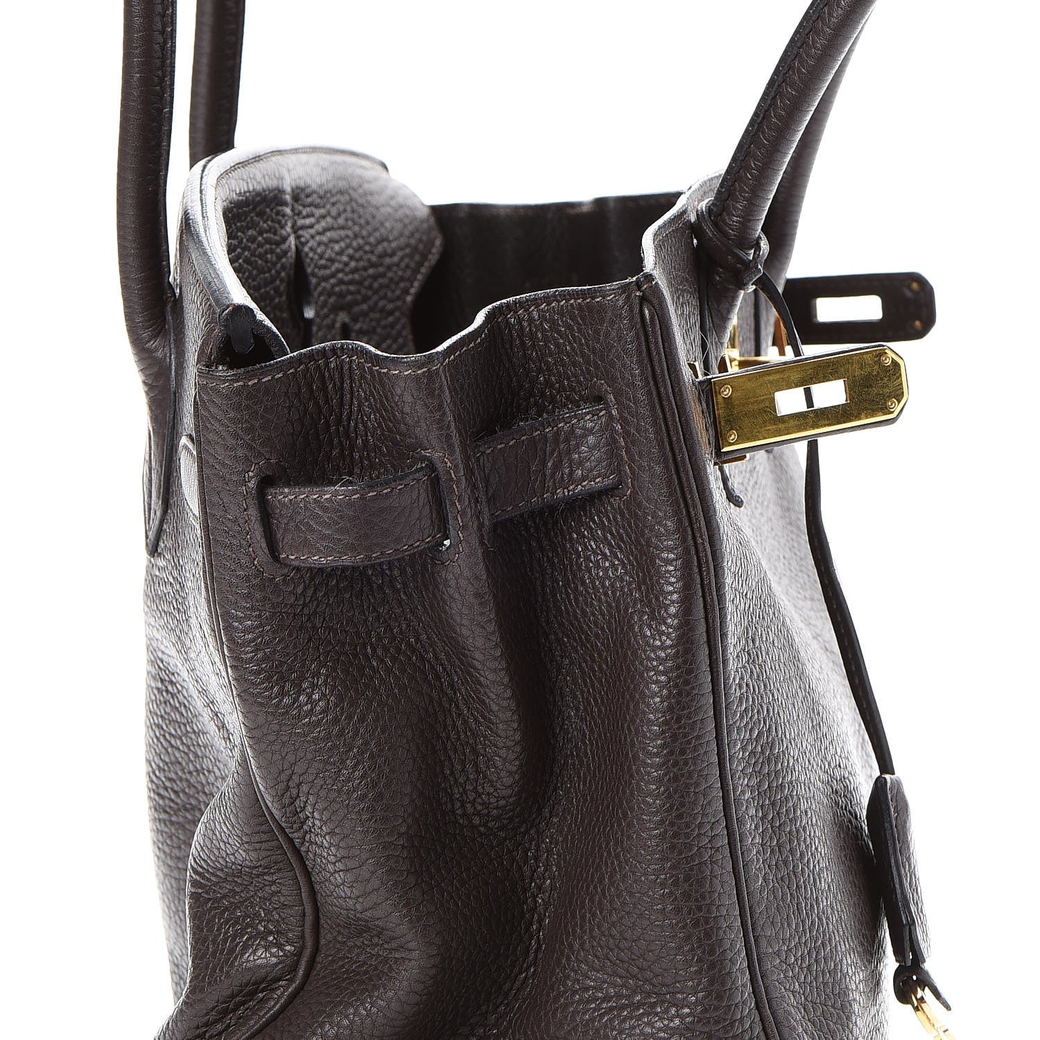 Hermes Taurillon Clemence Birkin 30 Chocolate 36 of 48