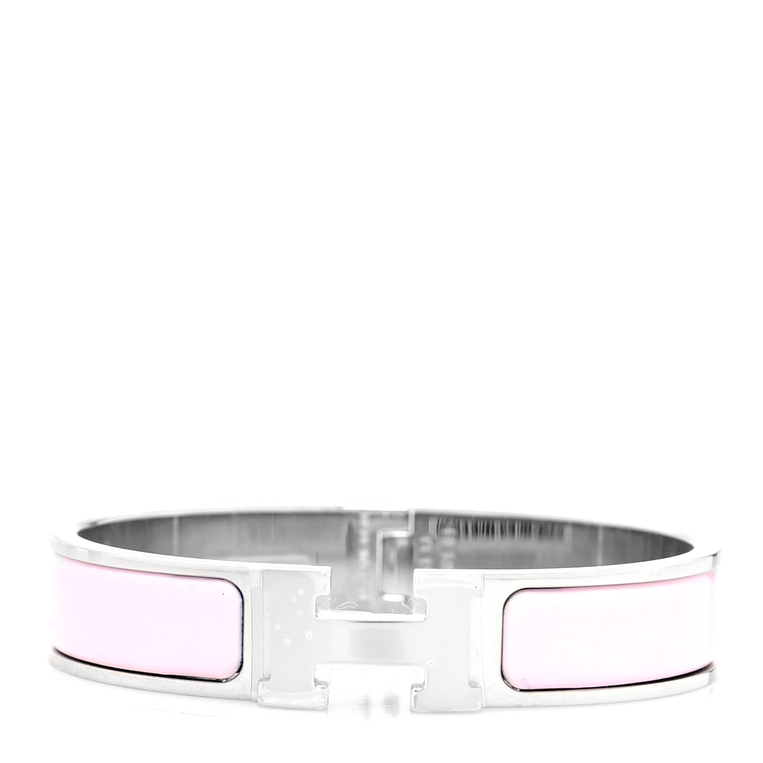 Hermes Enamel Narrow Clic Clac H Bracelet PM Rose Dragee 1 of 6