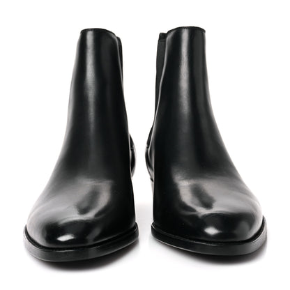 Saint Laurent Calfskin Mens Wyatt Chelsea Boots 39 Black 2 of 8
