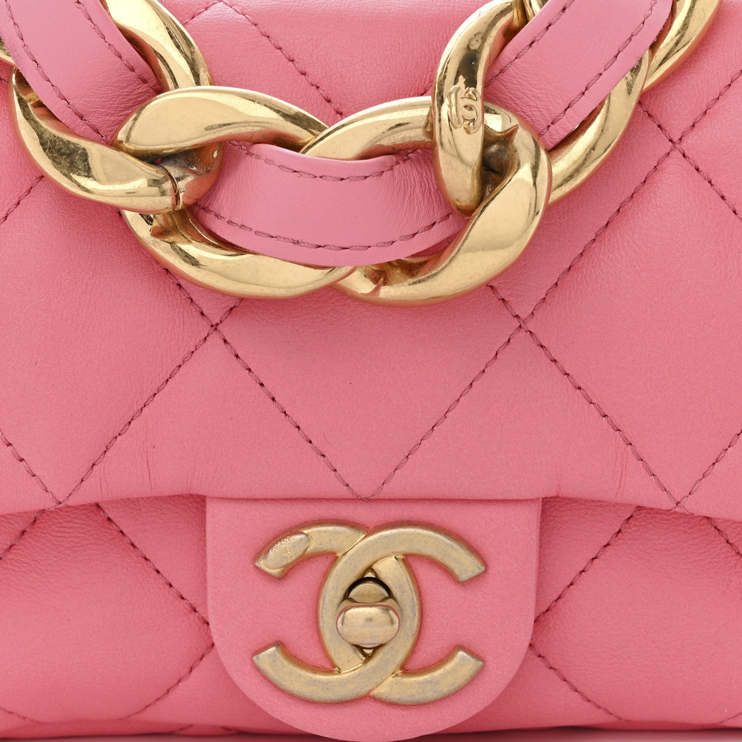 Chanel Lambskin Quilted Mini Funky Town Flap Pink 8 of 10