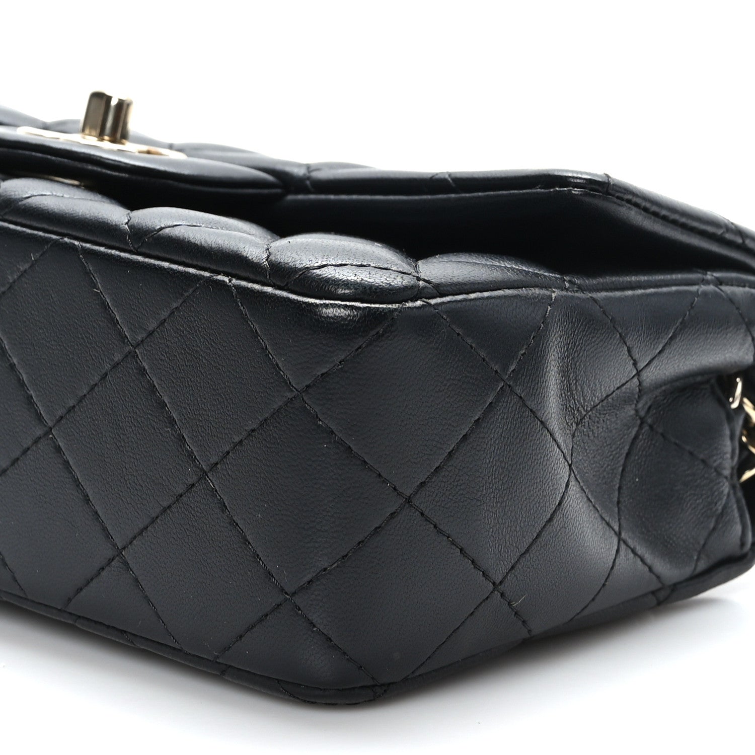 Chanel Lambskin Quilted Mini Rectangular Flap Black 9 of 10