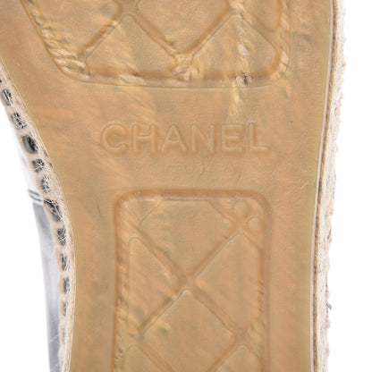 Chanel Lambskin CC Espadrilles 37 Black 9 of 9