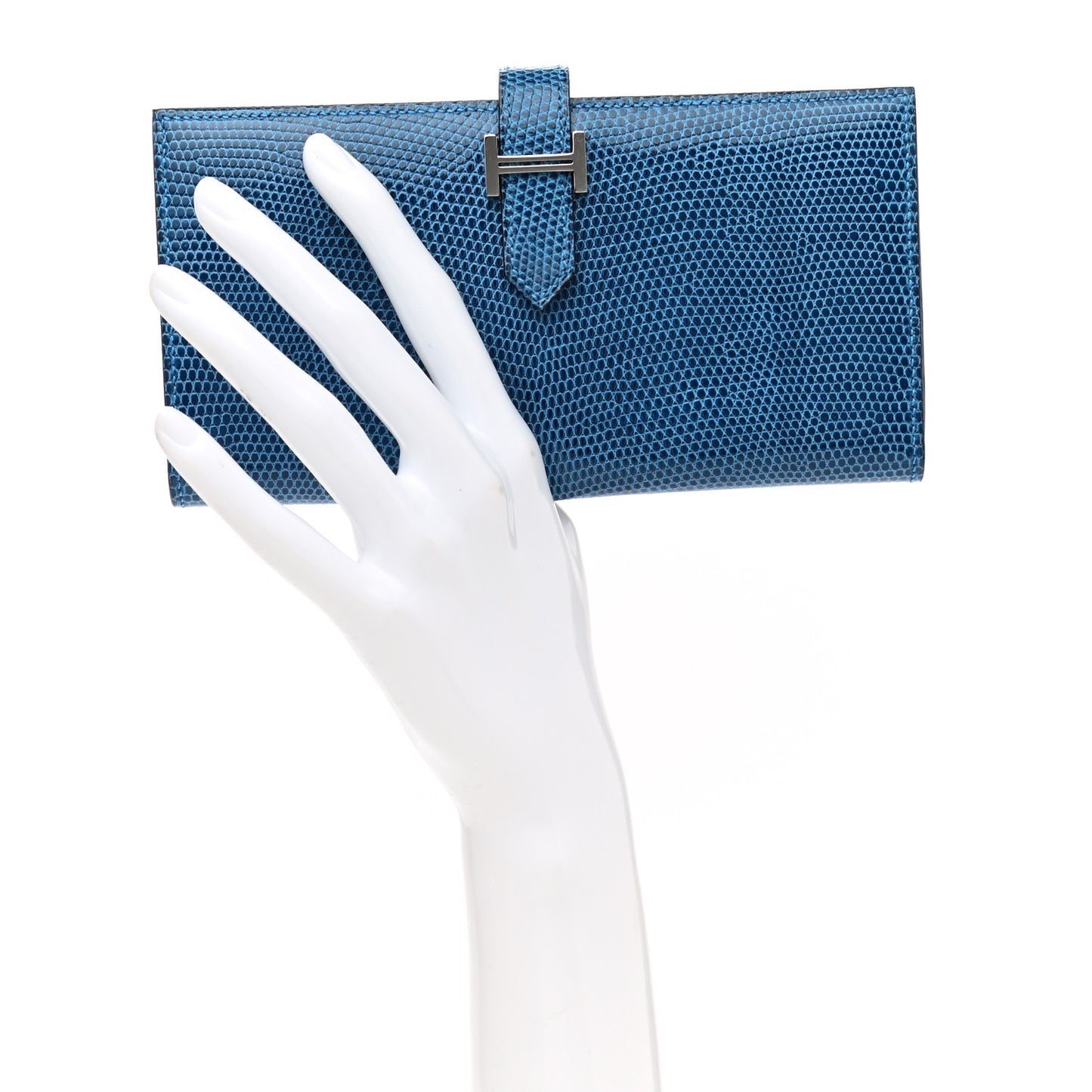 Lizard Bearn Gusset Wallet Bleu Saphir