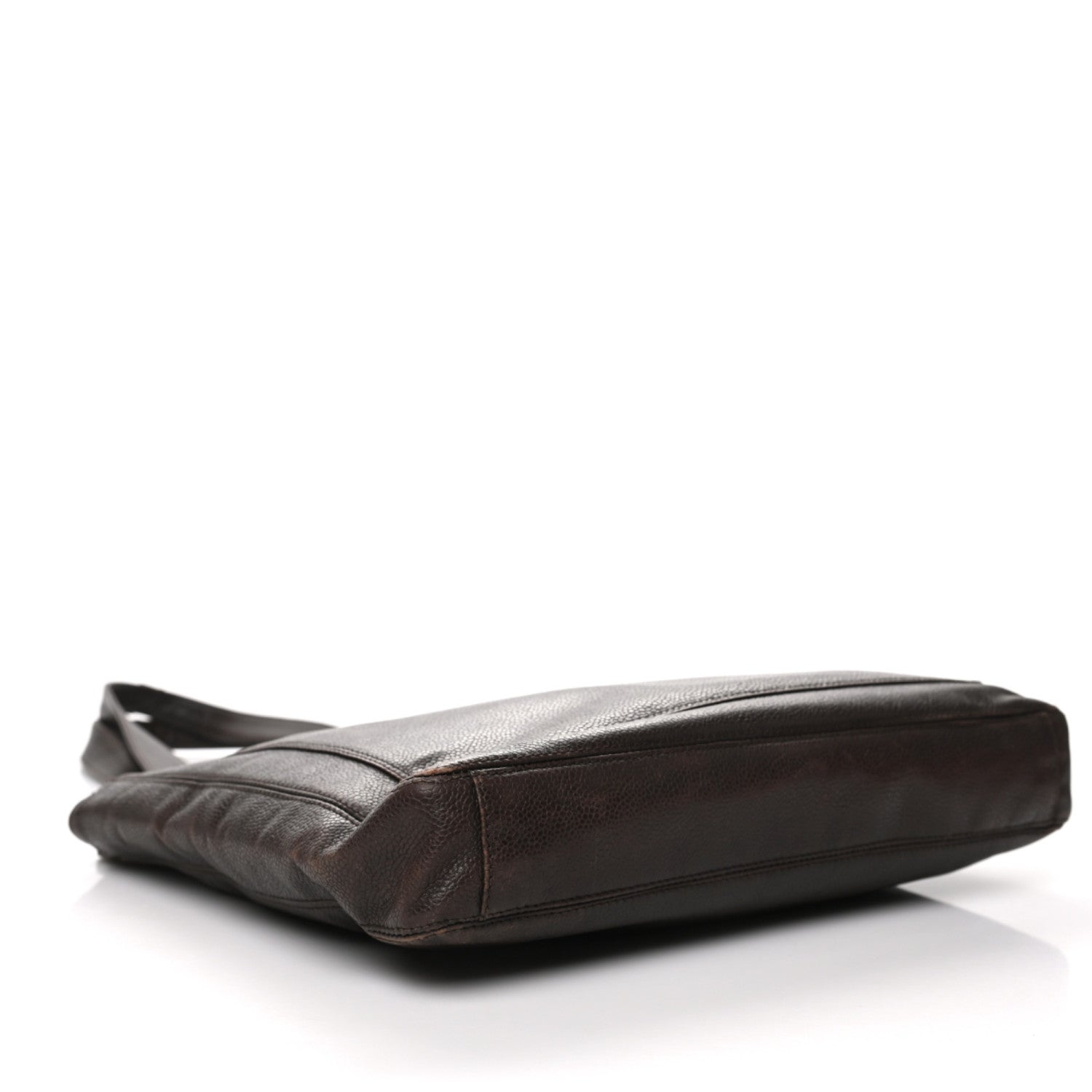 Chanel Caviar Logo Shopping Tote Dark Brown 3 of 9