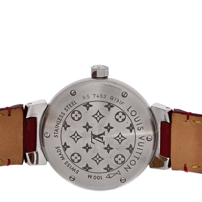 Louis Vuitton Stainless Steel Vernis Diamond Mother of Pearl 34mm Tambour Lovely Quartz Watch 4 of 4