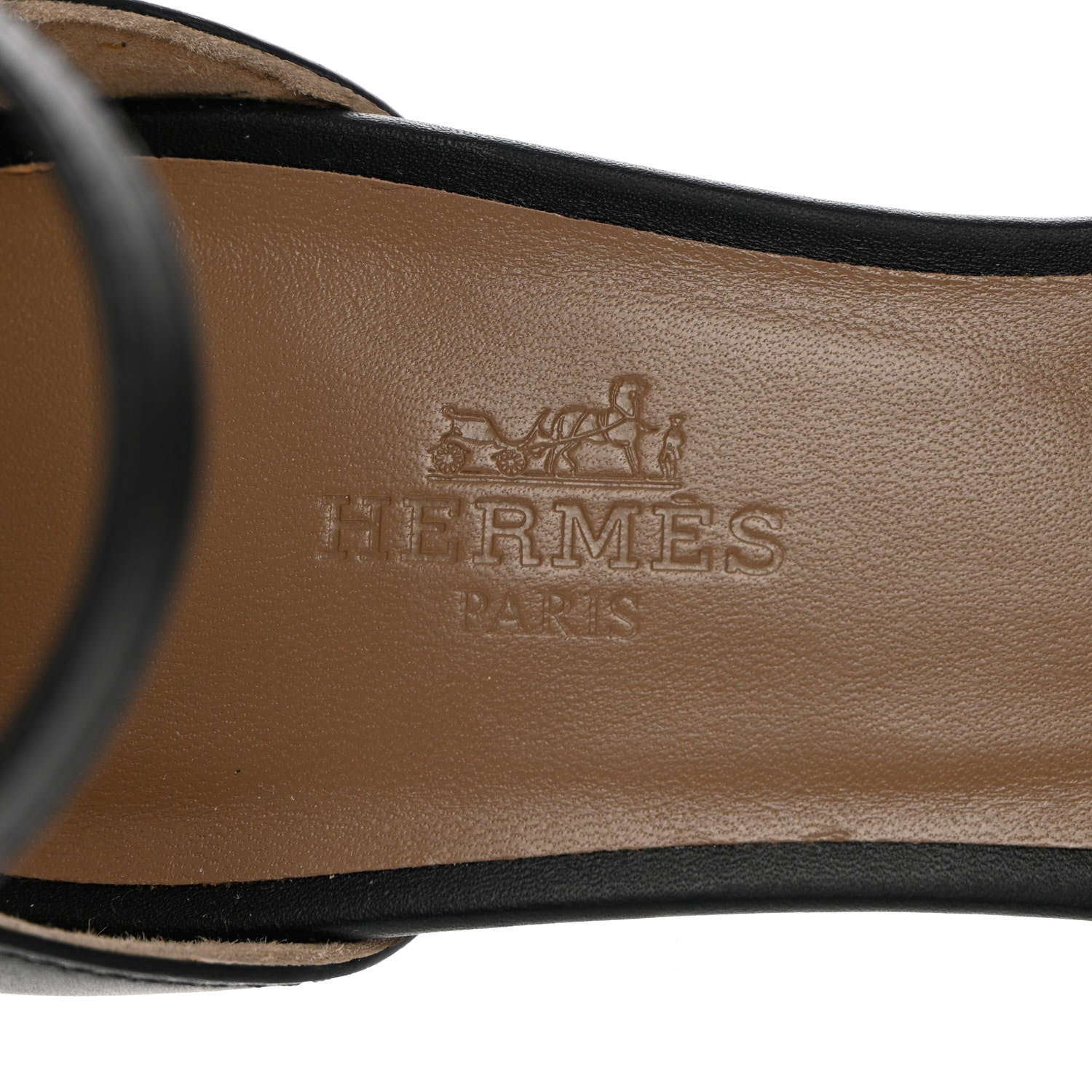 Hermes Calfskin Legend Wedge Sandals 35 Black 7 of 9