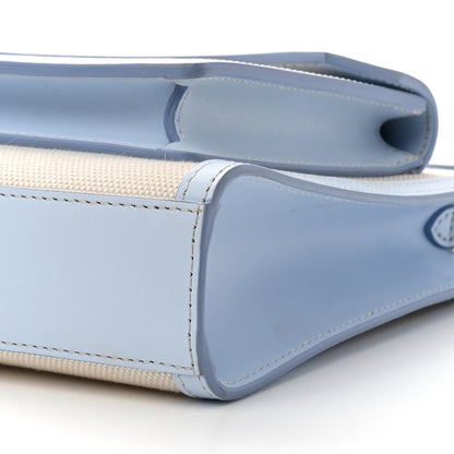 Burberry Canvas Smooth Calfskin Two Tone Mini Pocket Bag Natural Pale Blue 9 of 14