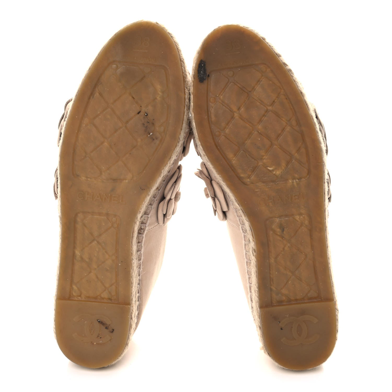 Chanel Suede Camellia CC Espadrilles 38 Pink 4 of 8