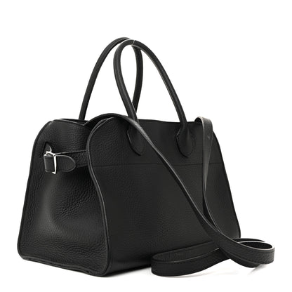 The Row Grained Calfskin Soft Margaux 10 Bag Black 3 of 12