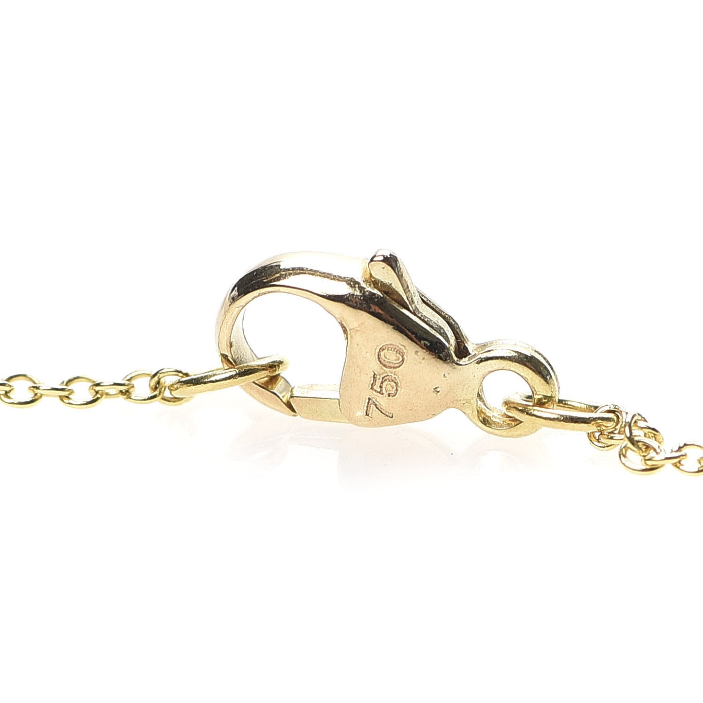 18K Yellow Gold Diamond Cable Collectibles Clover Charm Pendant Necklace