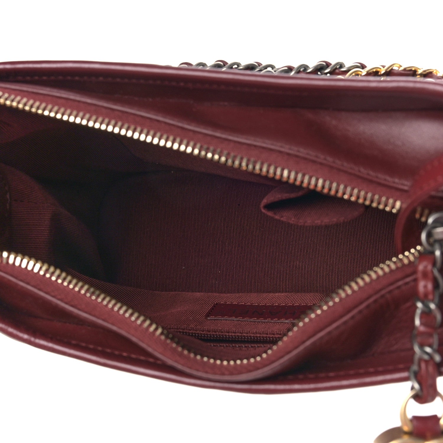 Chanel Aged Calfskin Quilted Small Gabrielle Hobo Burgundy 4 of 8