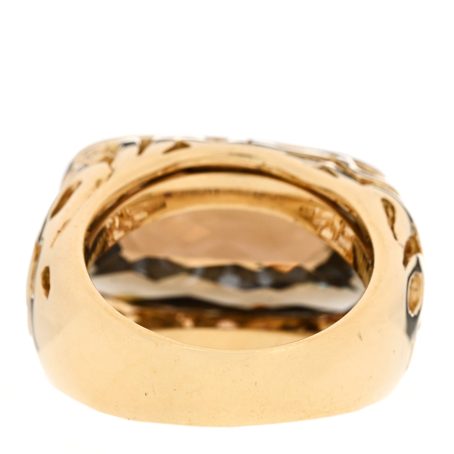 Roberto Coin 18K Yellow Gold Diamond Smokey Quartz Mauresque Ring 57 8 4 of 6