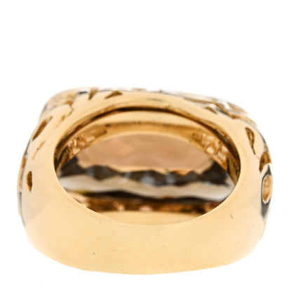Roberto Coin 18K Yellow Gold Diamond Smokey Quartz Mauresque Ring 57 8 4 of 6