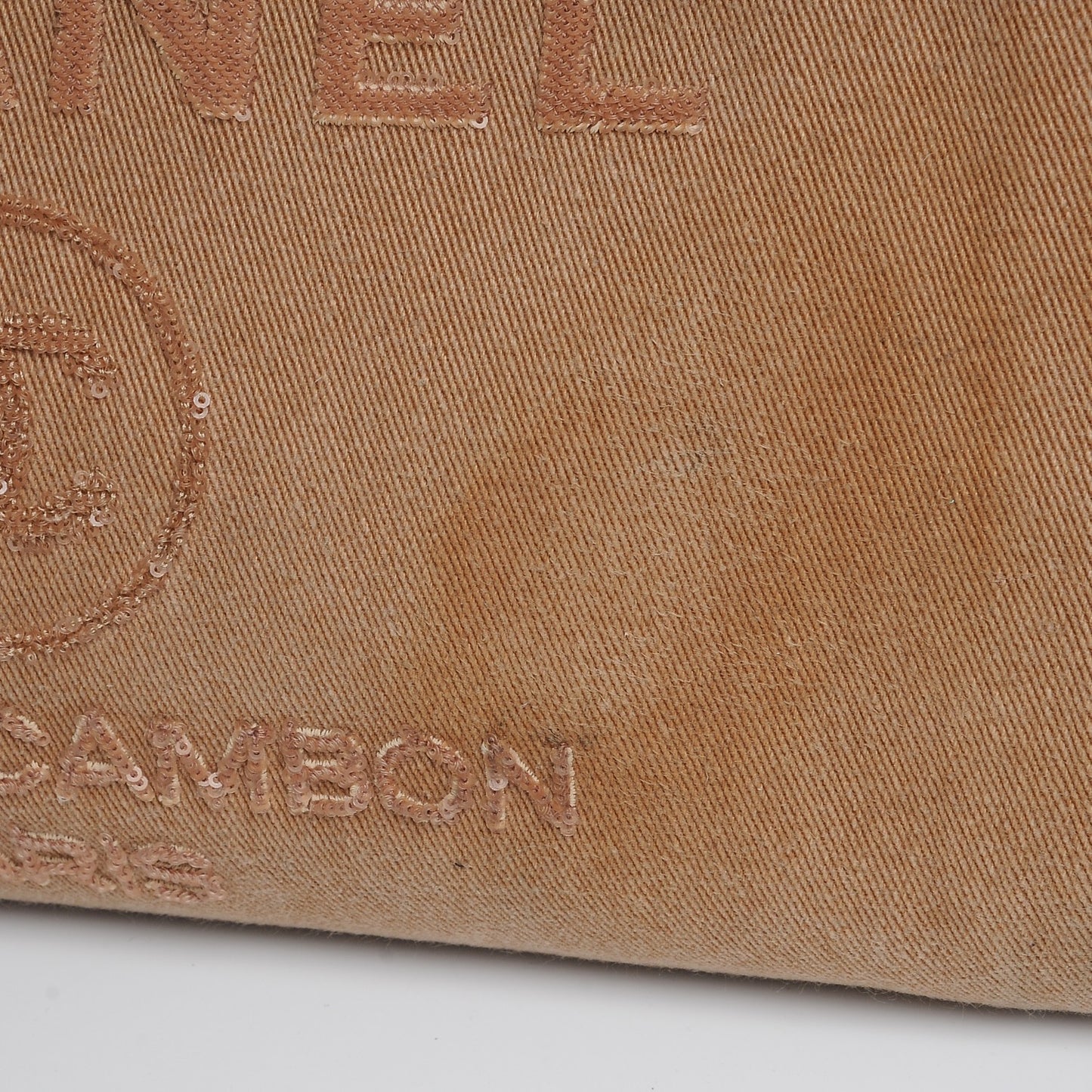 Canvas Sequin Small Deauville Tote Ecru