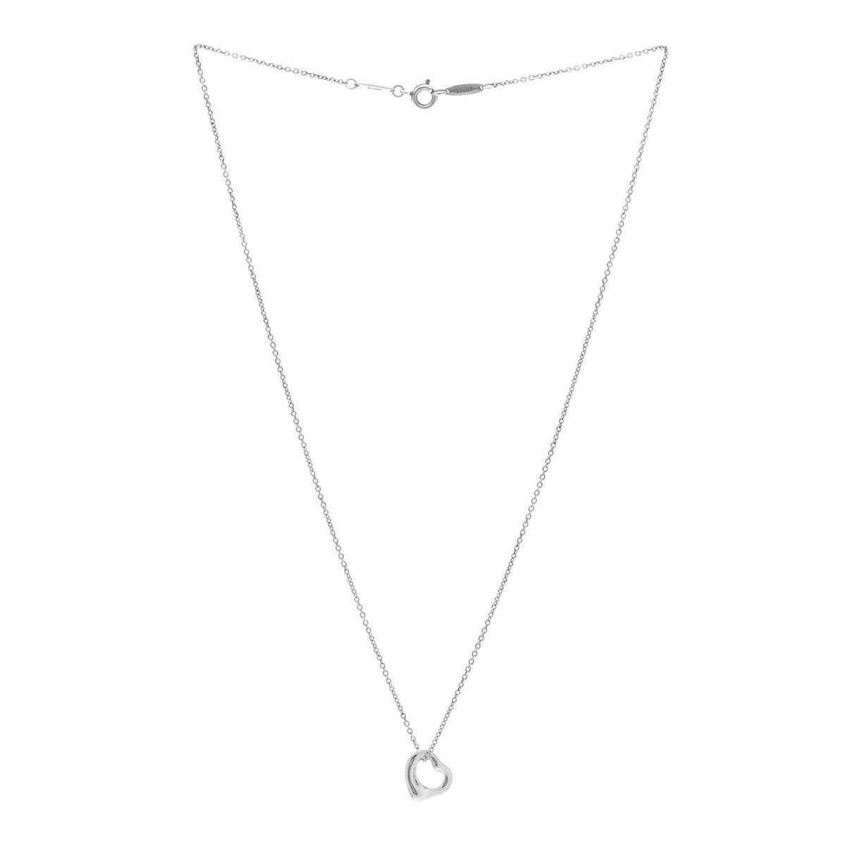 Sterling Silver Elsa Peretti 11mm Open Heart Pendant Necklace