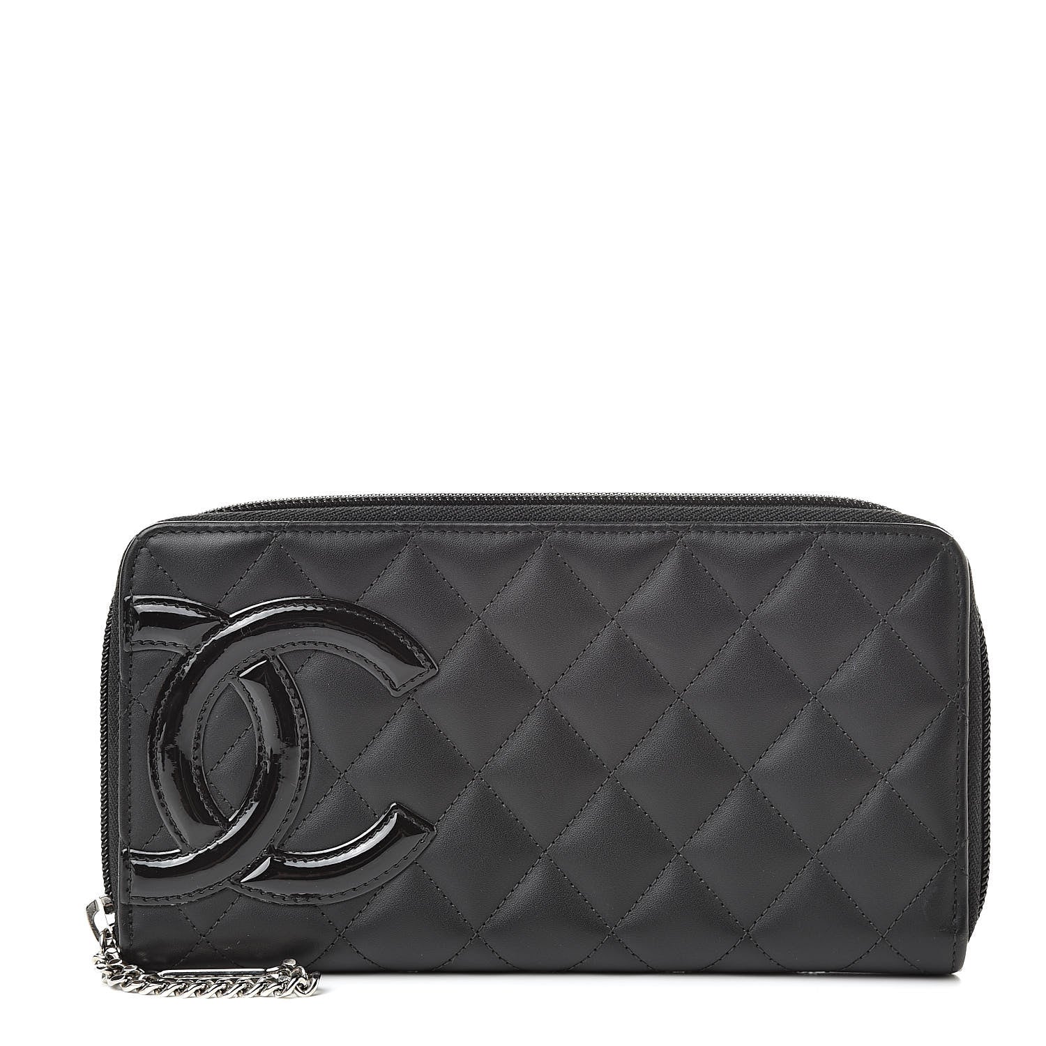 Chanel Calfskin Quilted Cambon Large Gusset Zip Around Wallet Black 1 of 8