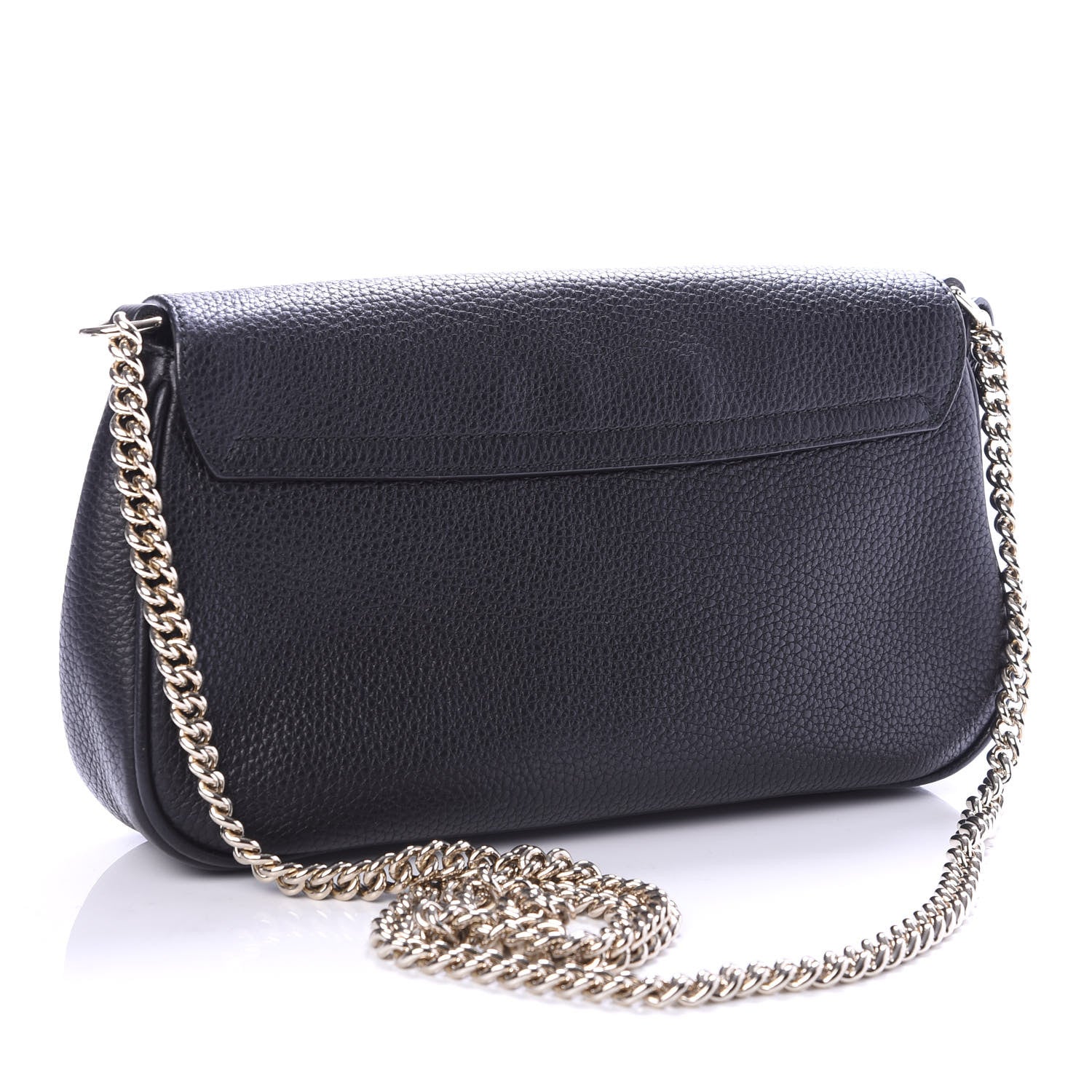 Gucci Pebbled Calfskin Medium Soho Flap Crossbody Black 2 of 9