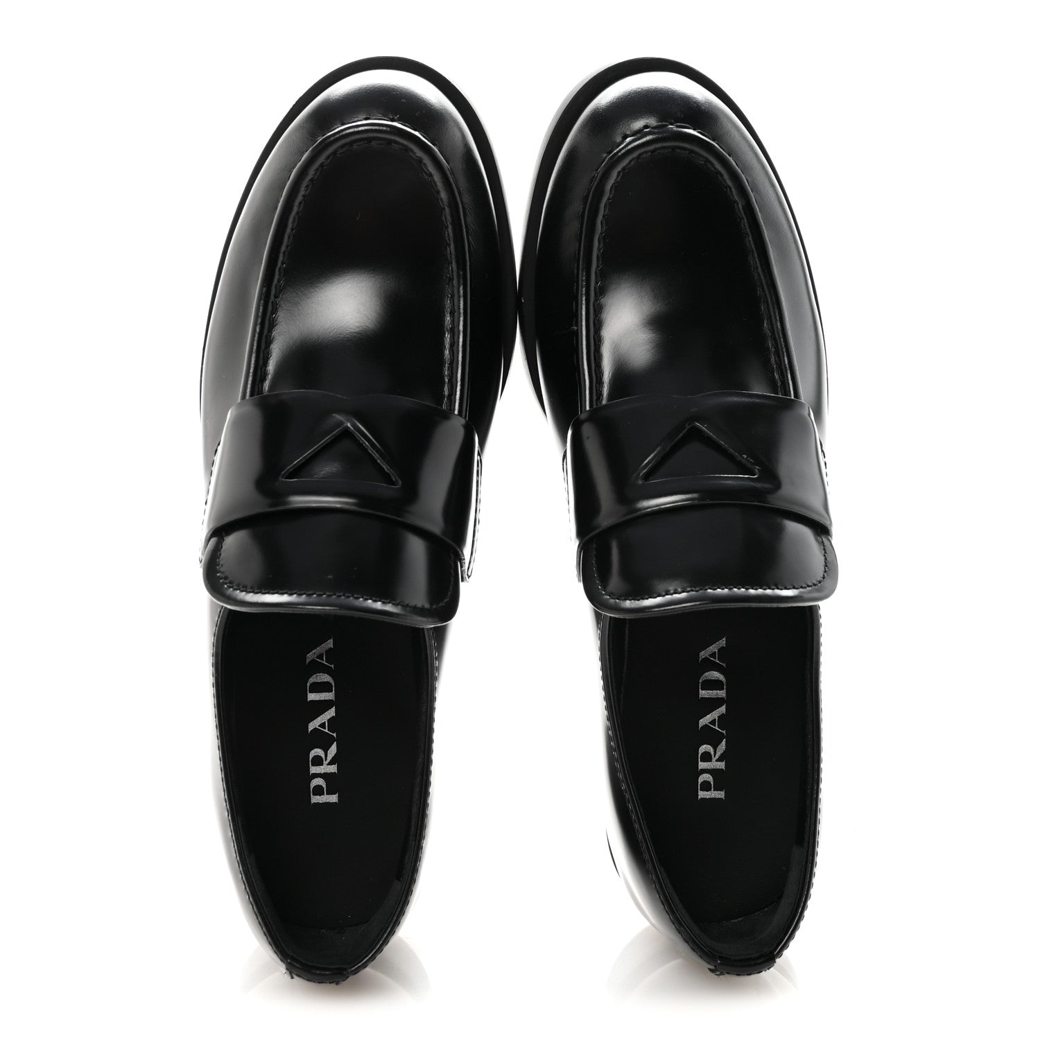 Prada Spazzolato Loafers 38 Black 1828674 – FASHIONPHILE