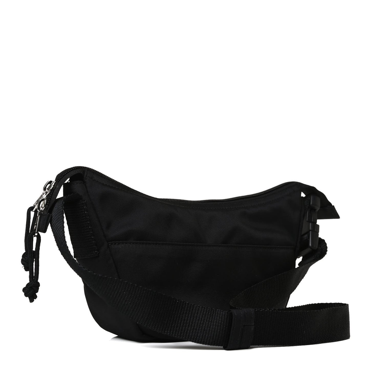 Recycled Sport Nylon Logo Embroidered Wheel Sling Bag Black White