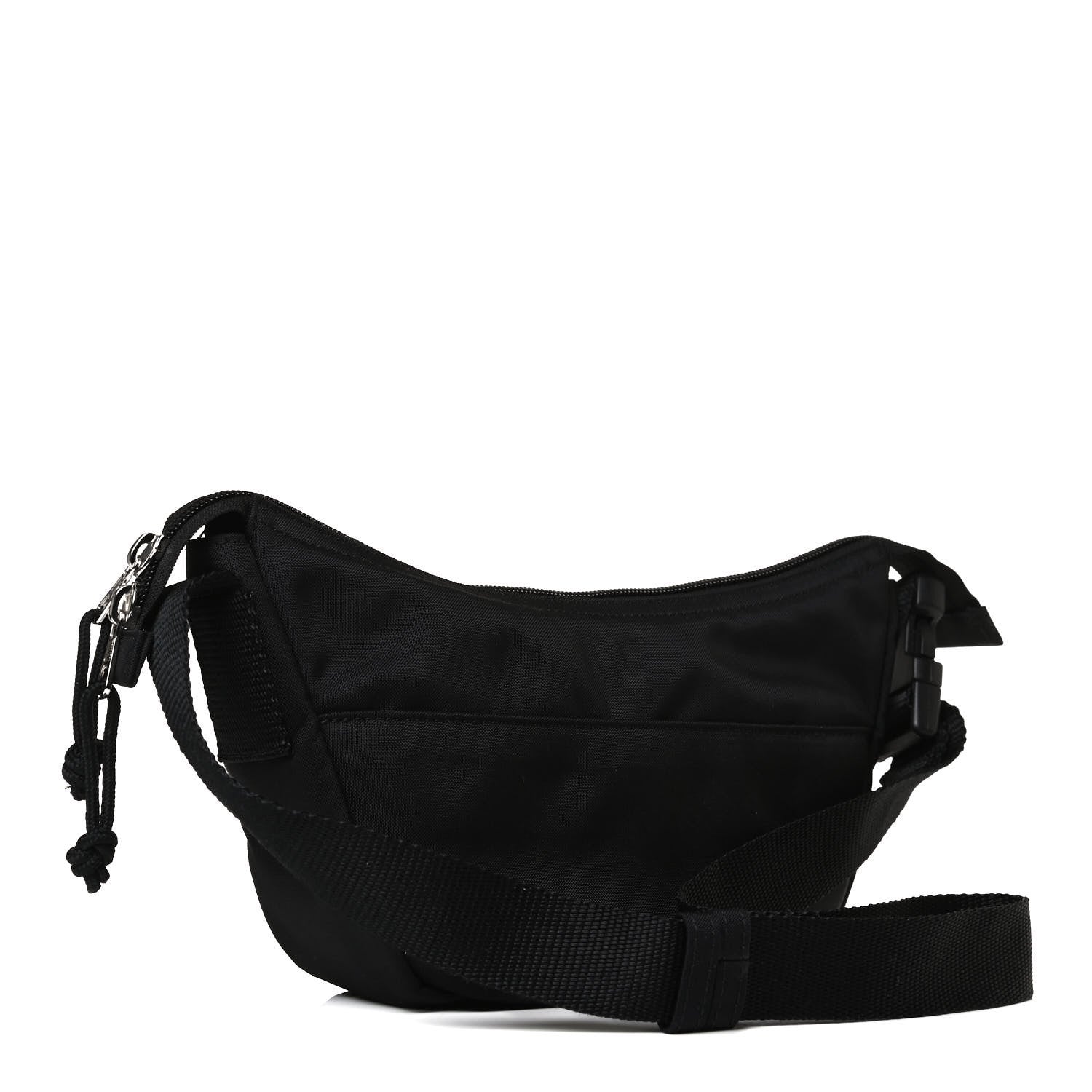 Balenciaga Recycled Sport Nylon Logo Embroidered Wheel Sling Bag Black White 2 of 10