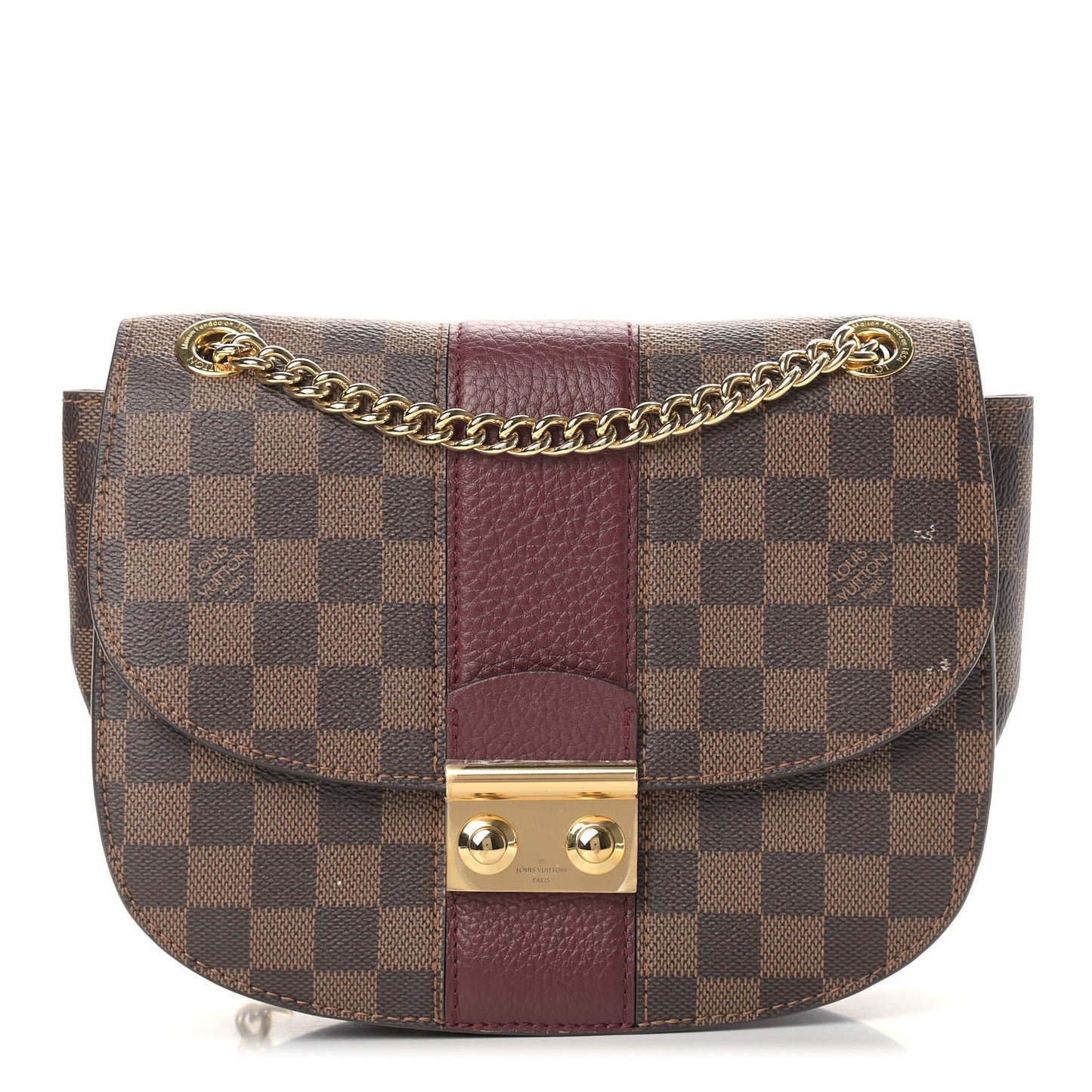 Damier Ebene Cuir Taurillon Wight Bordeaux