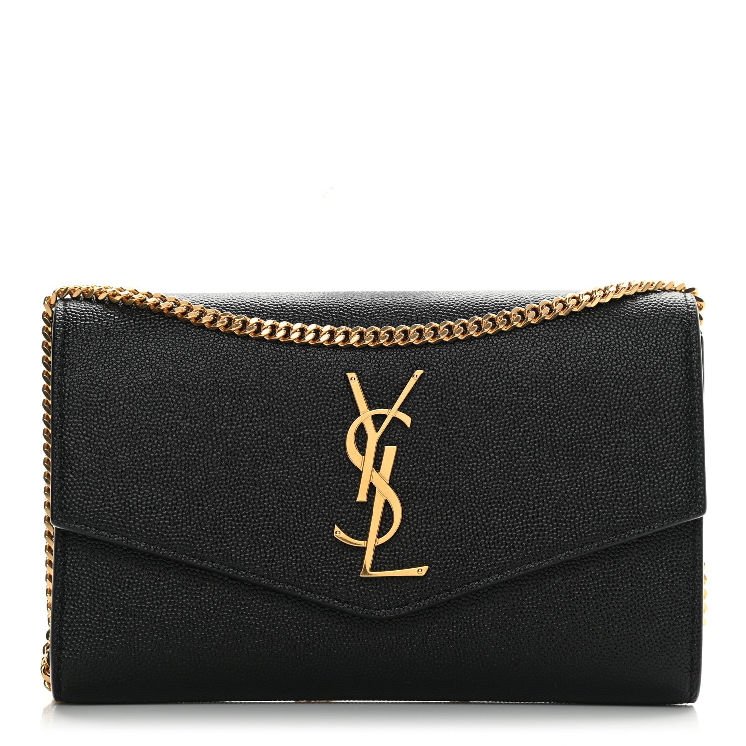 Saint Laurent Grain De Poudre Uptown Chain Wallet Black 3 of 11