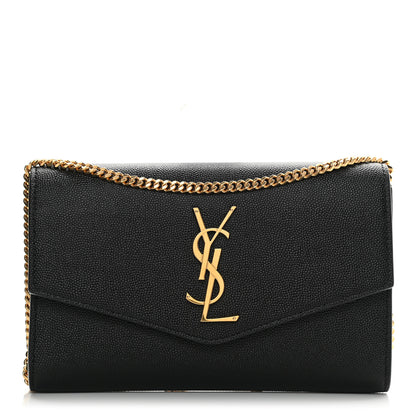 Saint Laurent Grain De Poudre Uptown Chain Wallet Black 3 of 11