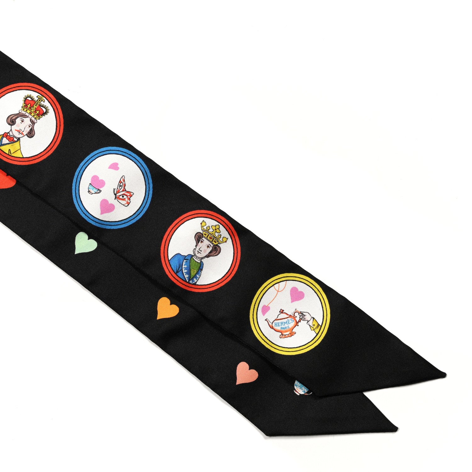 Hermes Silk Tea Time Twilly Black Rouge Multicolor 2 of 4