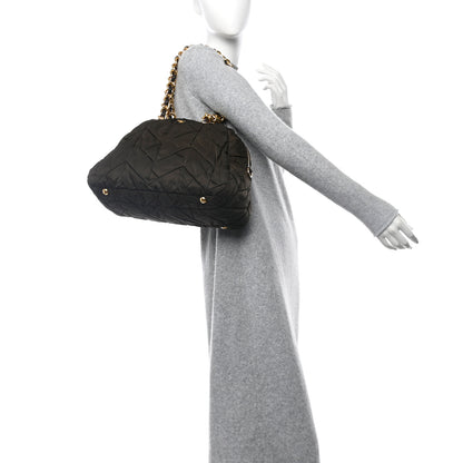 Prada Tessuto Nylon Chevron Catena Bag Ebano 2 of 12
