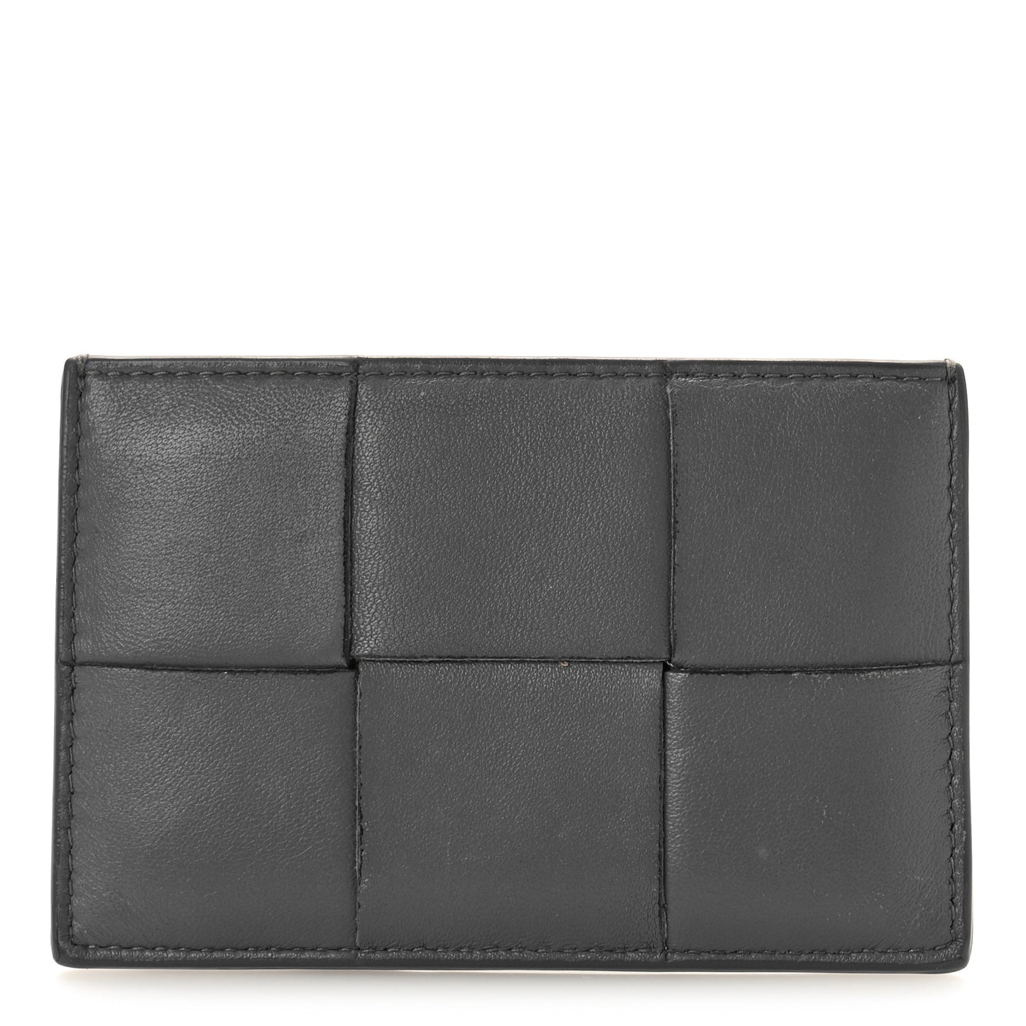 Nappa Intreccio Cassette Credit Card Holder Thunder