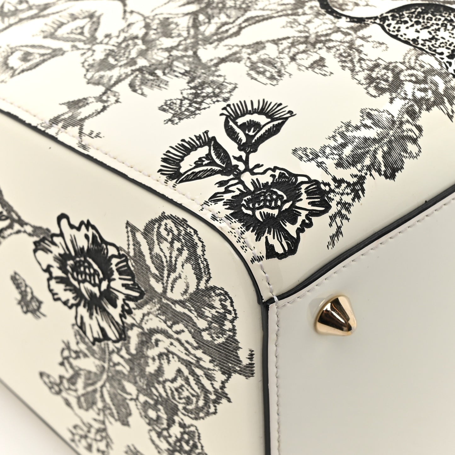 Patent Toile de Jouy Medium Lady Dior
