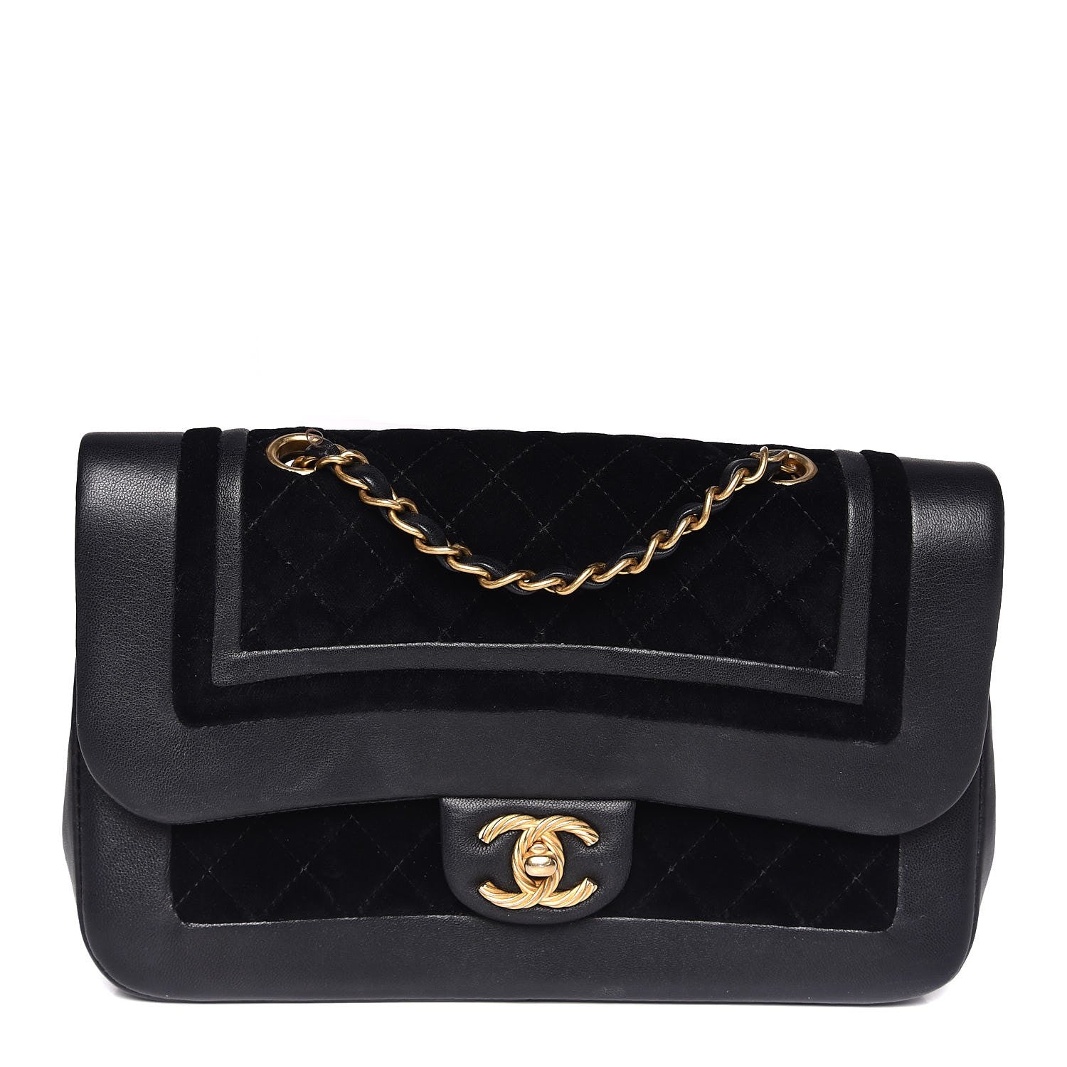 Chanel Metallic Lambskin Velvet Quilted Medium Flap Black 1 of 9