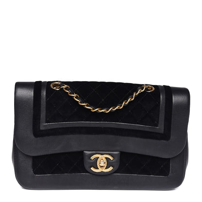 Chanel Metallic Lambskin Velvet Quilted Medium Flap Black 1 of 9