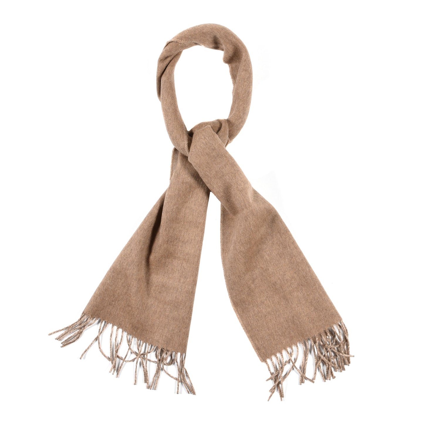 Cashmere Recto Verso Muffler Marron Glace Craie