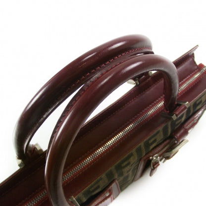 Fendi Zucca Multipocket Satchel Burgundy 5 of 9