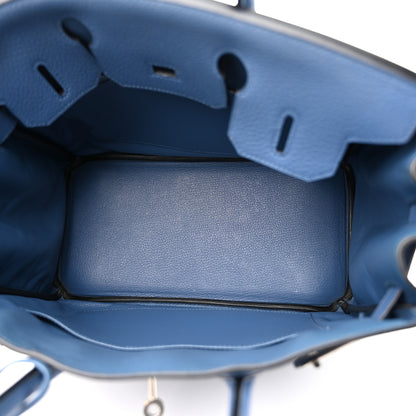 Hermes Taurillon Clemence Birkin 30 Bleu Agate 5 of 10