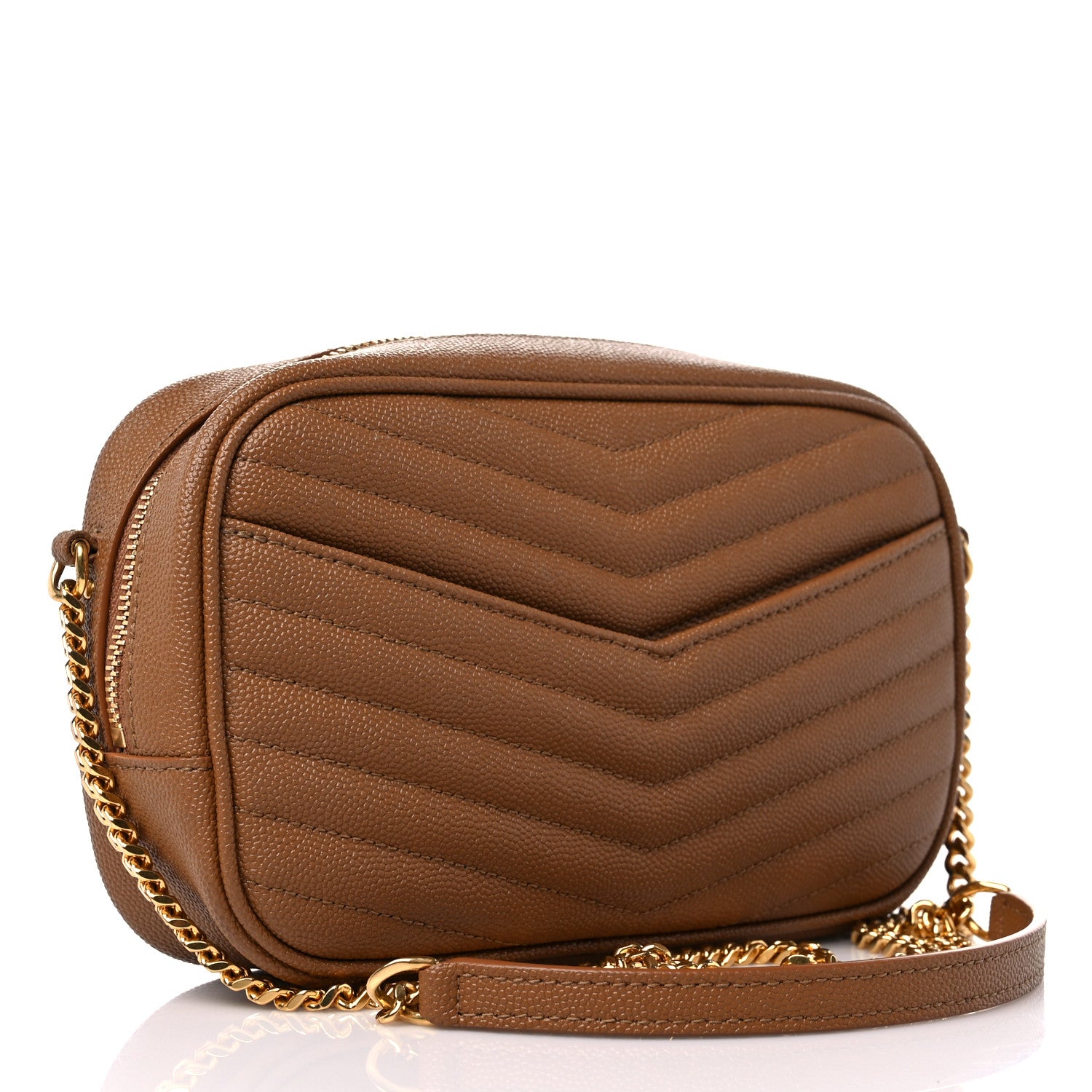 Saint Laurent Grain De Poudre Matelasse Monogram Mini Lou Camera Bag Dark Natural 3 of 11