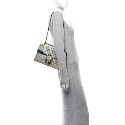 Gucci GG Supreme Monogram Blooms Small Dionysus Shoulder Bag Beige Navy Vintage Blue 2 of 10