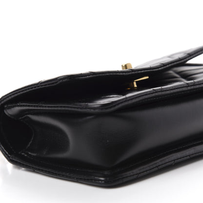 Chanel Shiny Lambskin Flap Clutch With Chain Black 6 of 11