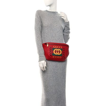 Gucci Grained Calfskin Logo Belt Bag Hibiscus Red 2 of 9