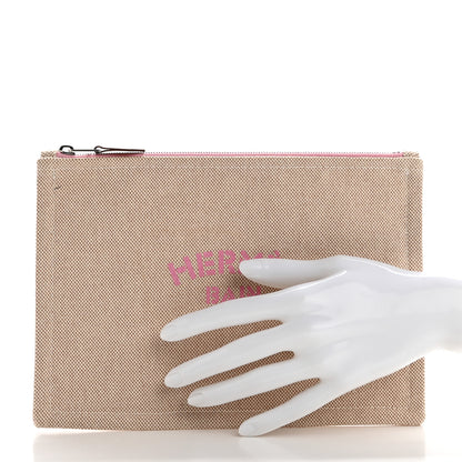 Hermes Toile Small Bain New Yachting Case Bubble Gum 2 of 6