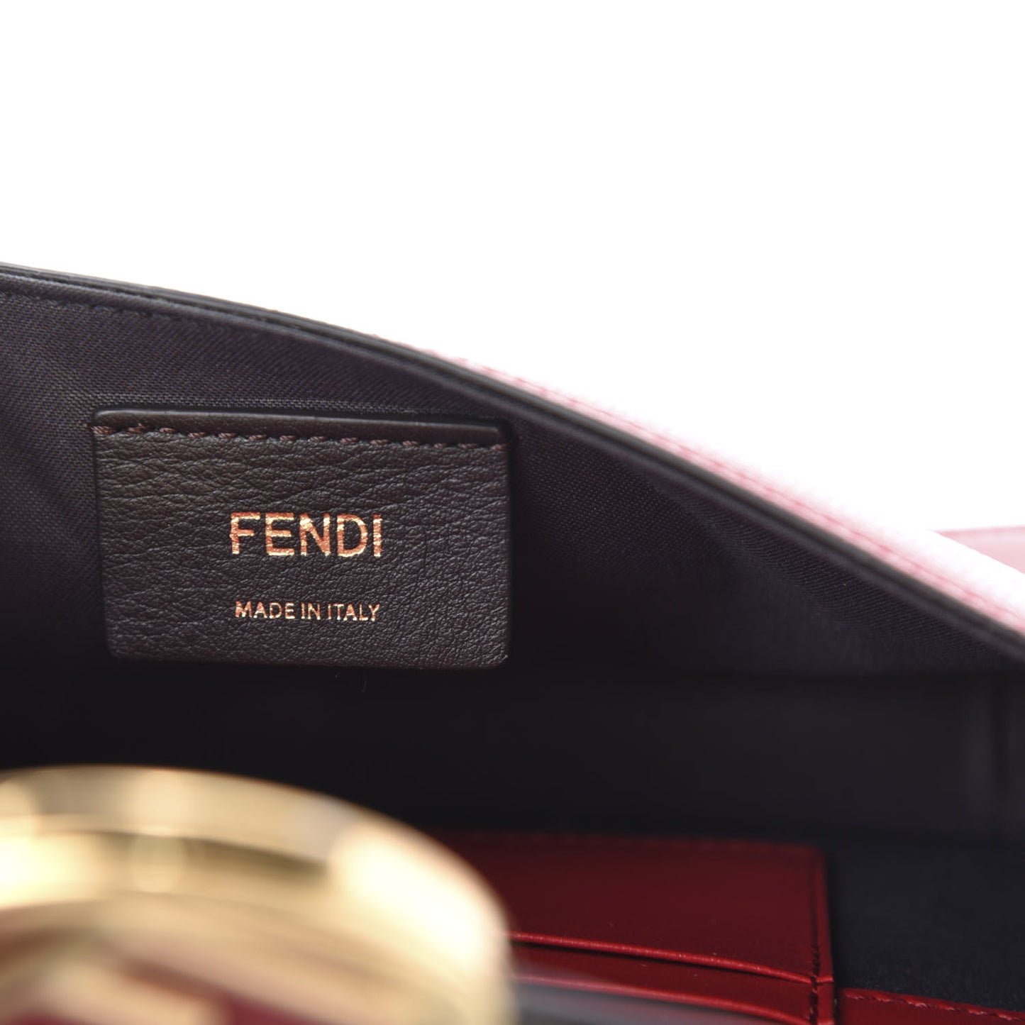 Vitello Cruise F is Fendi Bi-Color FF 1974 Embossed Envelope Belt Bag Maya Black Fragola