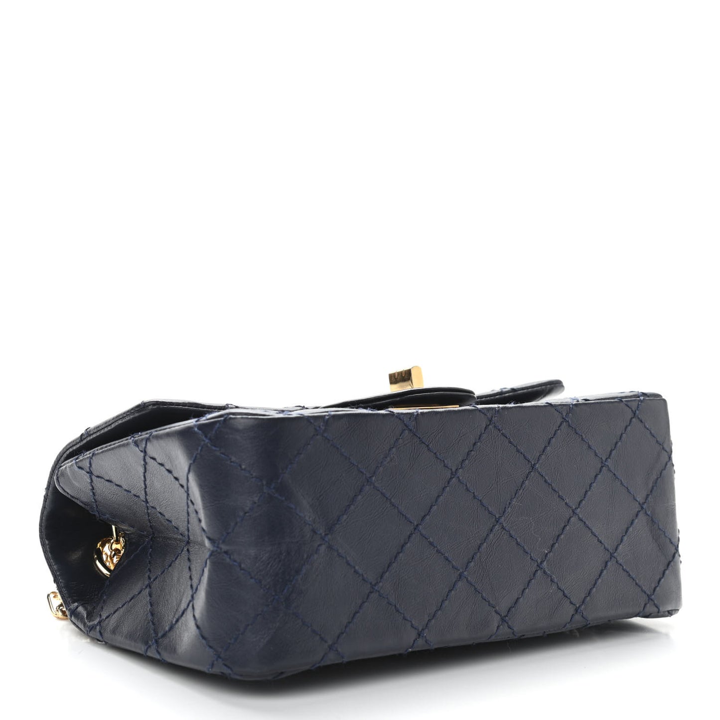 Aged Calfskin Quilted 2.55 Reissue Mini Flap Navy