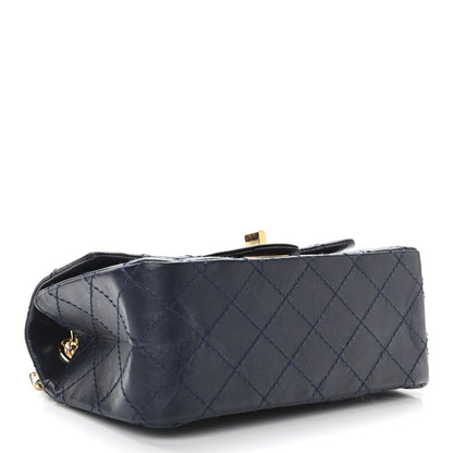 Chanel Aged Calfskin Quilted 2.55 Reissue Mini Flap Navy 4 of 10
