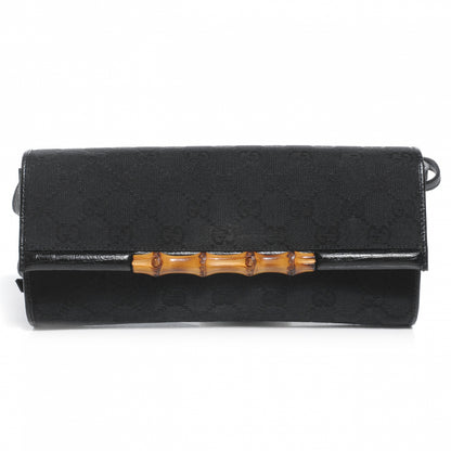 Gucci Monogram GG Bamboo Bar Clutch Black 1 of 6