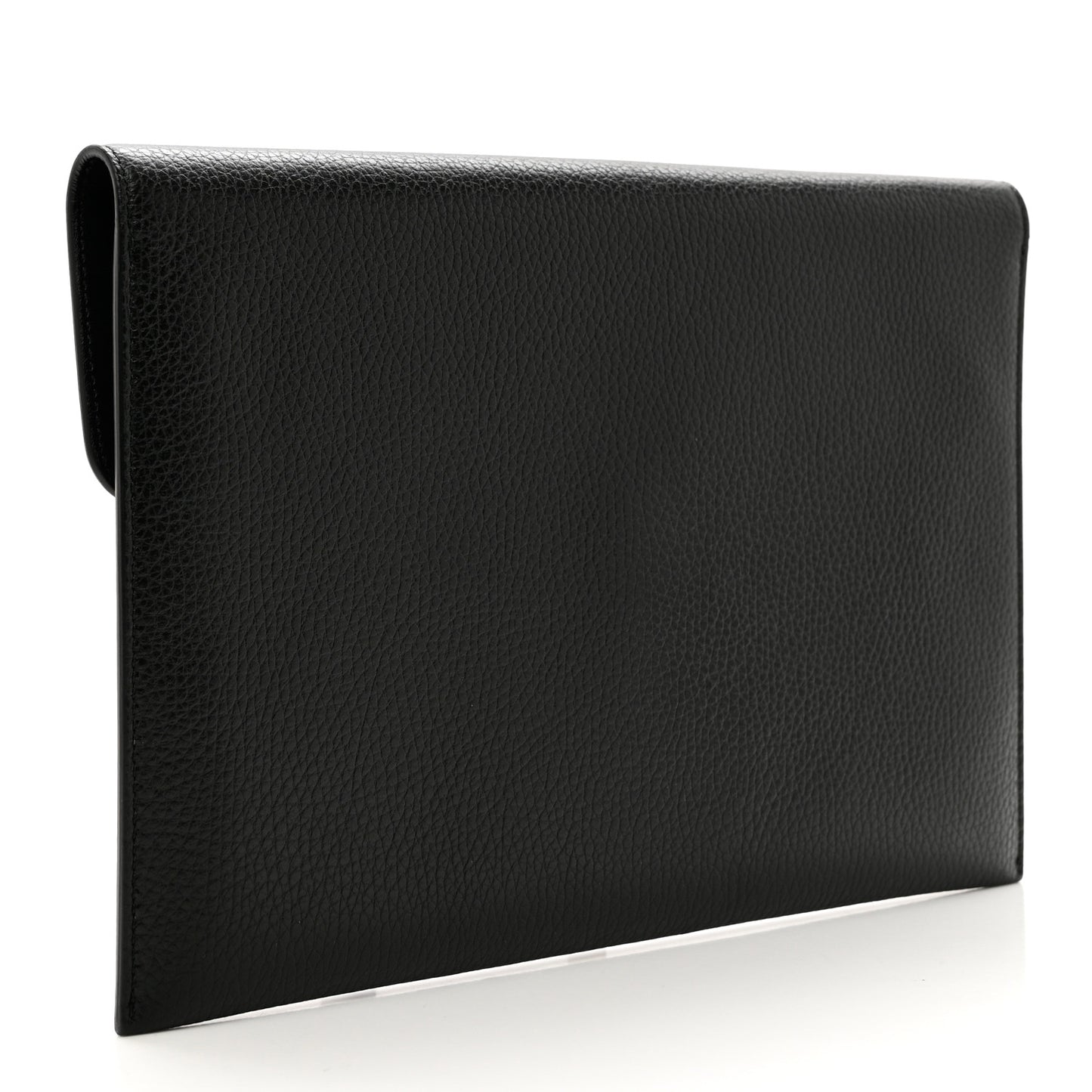 Calfskin Skull Envelope Clutch Black