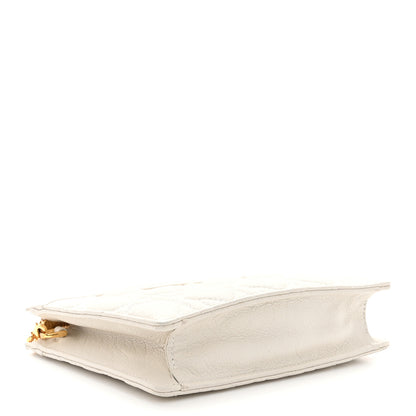 Christian Dior Calfskin Cannage Caro Zipped Pouch With Chain Latte 4 of 9